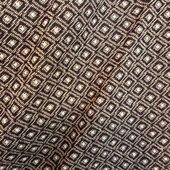 Chicos Brown Diamond-Pattern Stretch Pull-On Pants With Button Detail - Picture 9 of 9